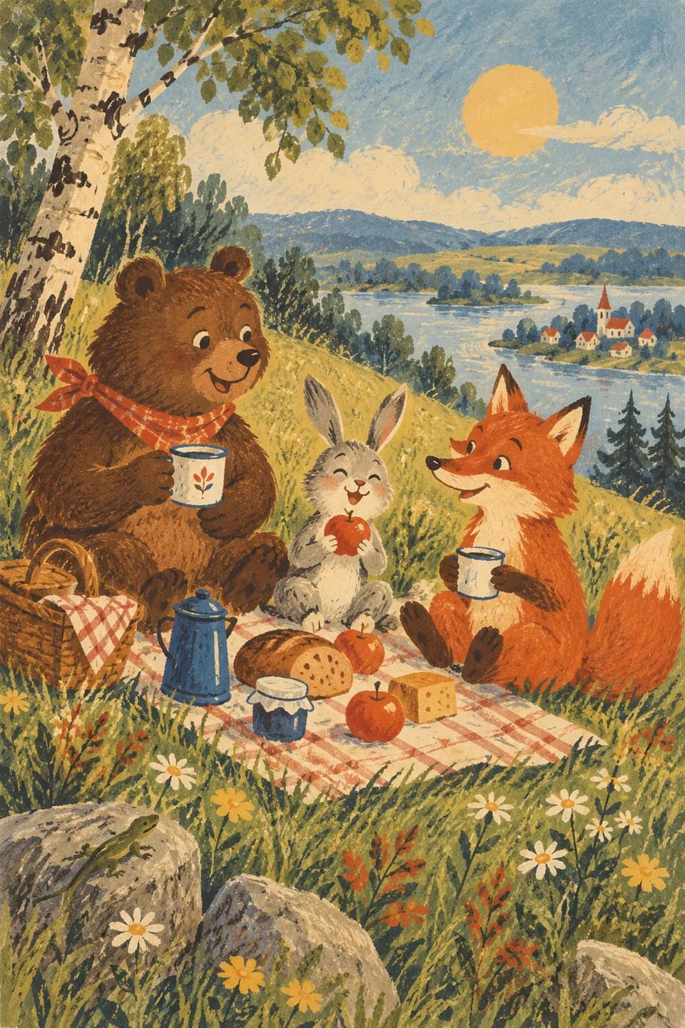 Soviet-style children's illustration artwork 10