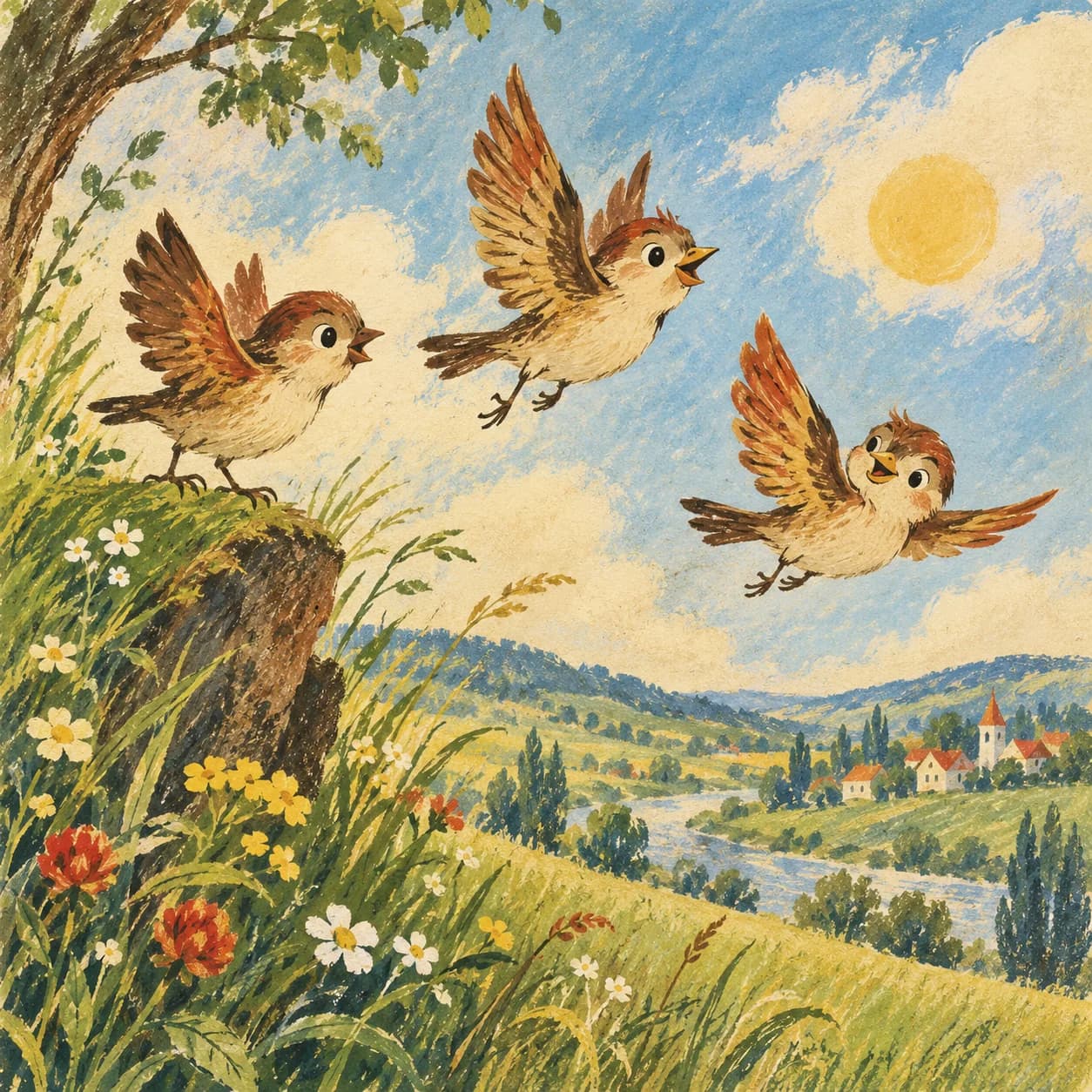 Soviet-style children's illustration artwork 12