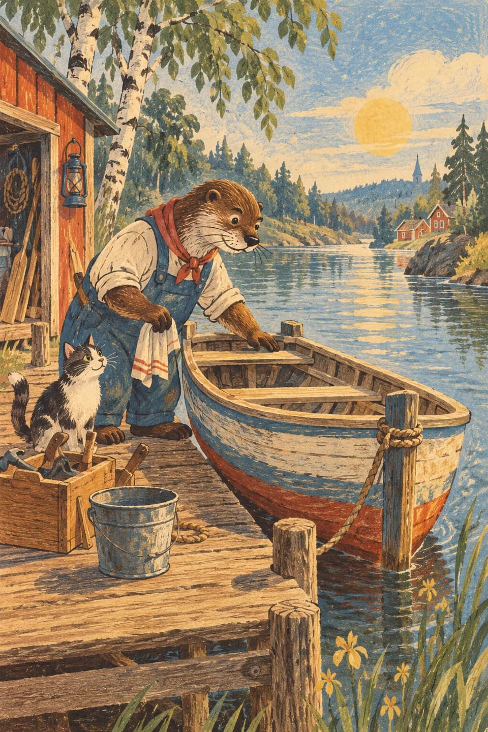 Soviet-style children's illustration artwork 13