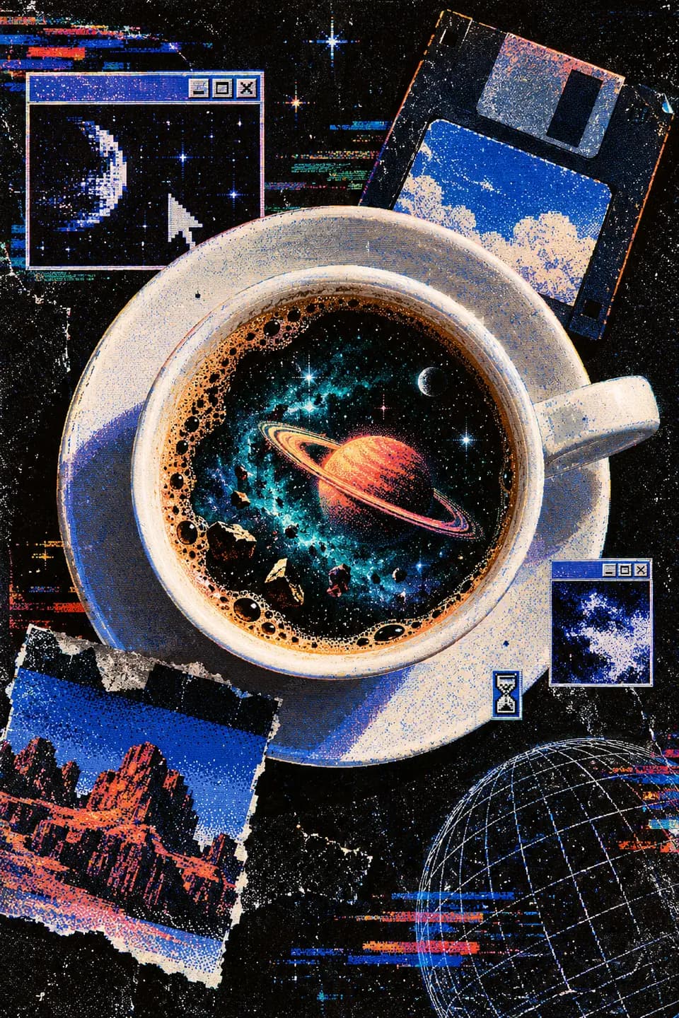 Pixel collage with retro interfaces 4