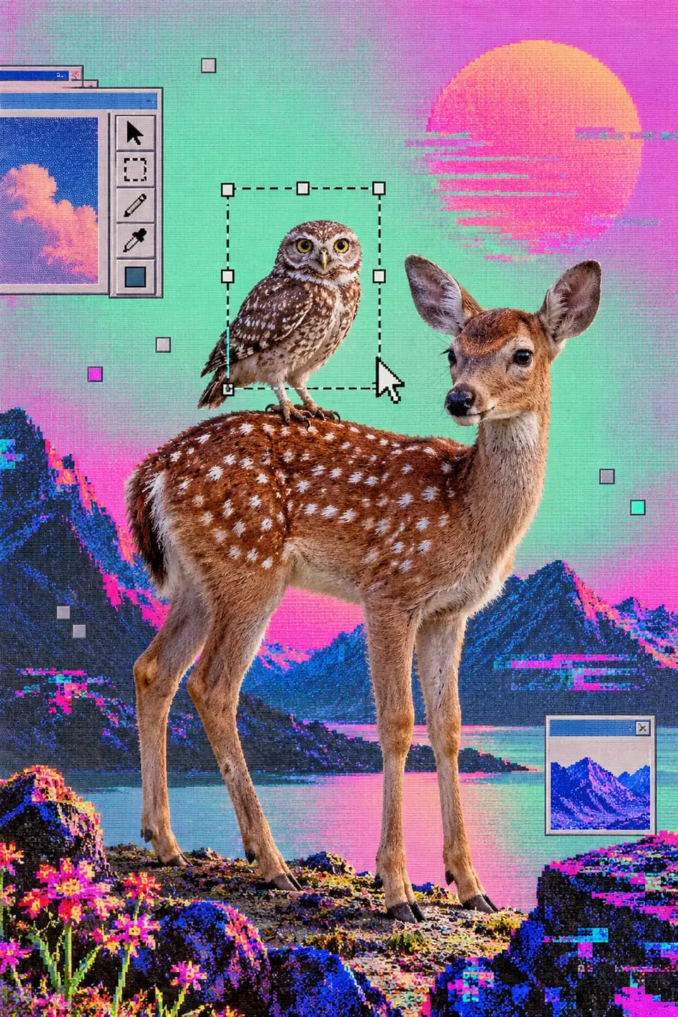 Pixel collage with retro interfaces 7