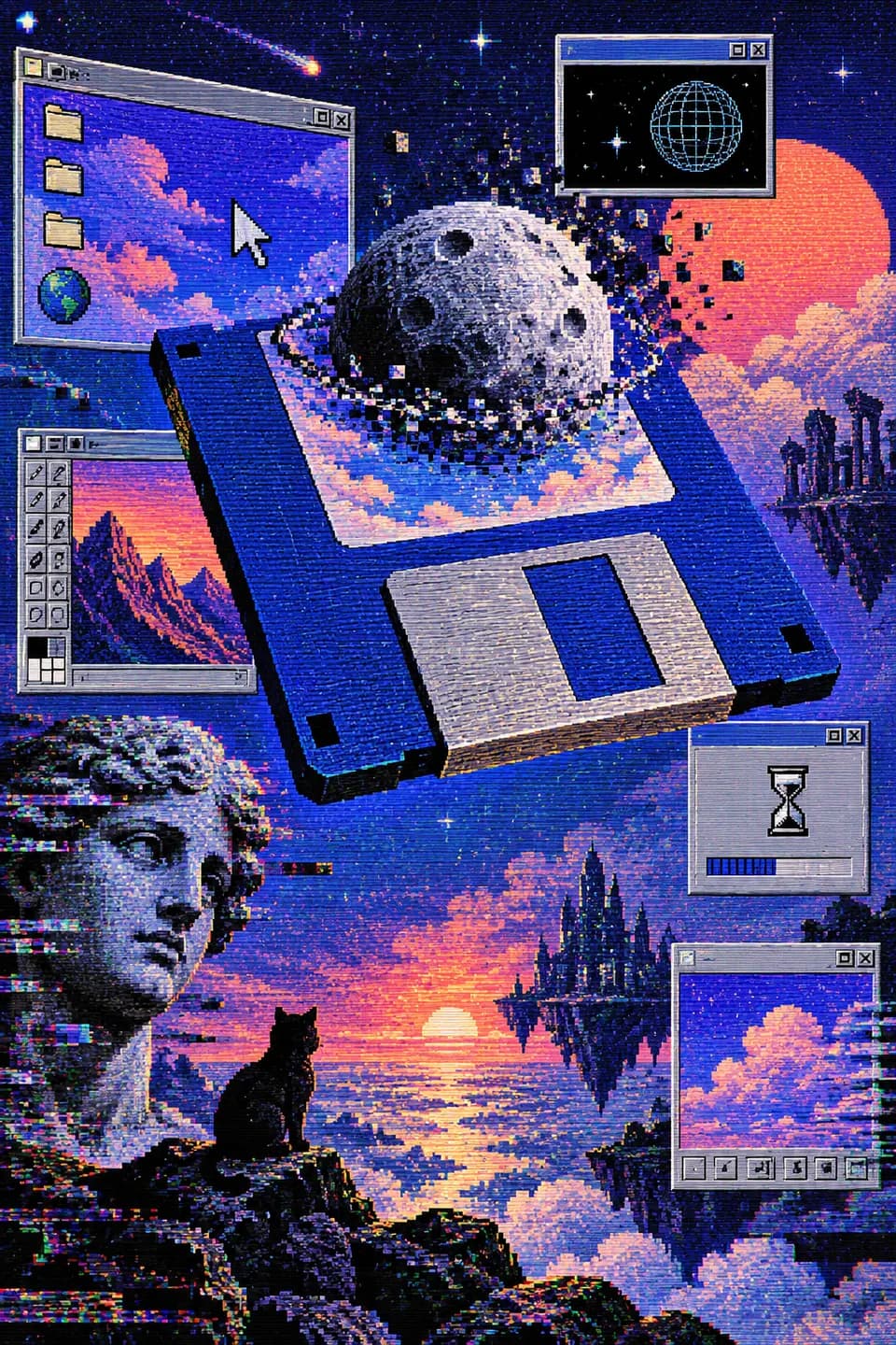 Pixel collage with retro interfaces 8