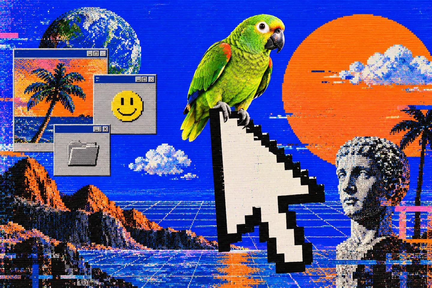 Pixel collage with retro interfaces 9