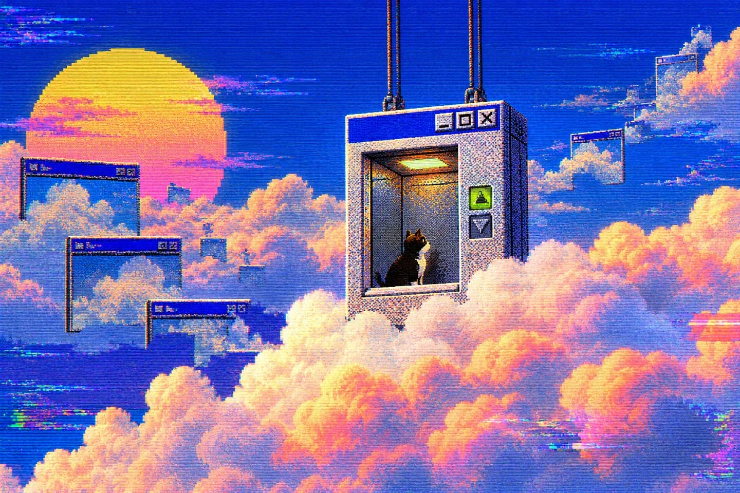 Pixel collage with retro interfaces 12