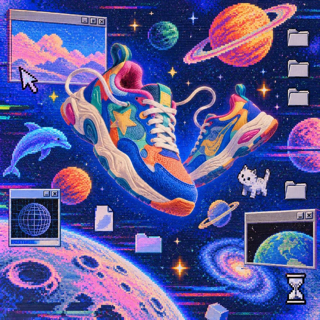 Pixel collage with retro interfaces 13