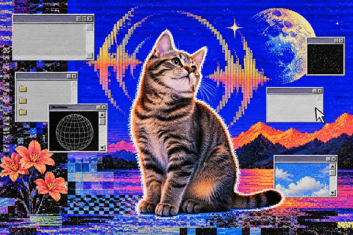 Pixel collage with retro interfaces 15