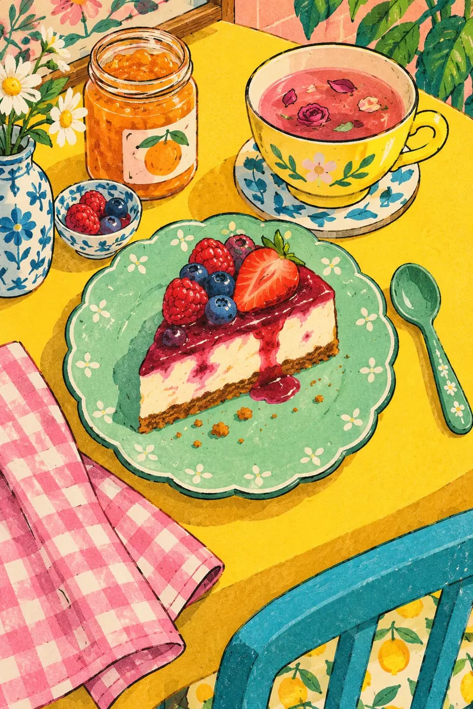 Bright illustration with playful characters 5